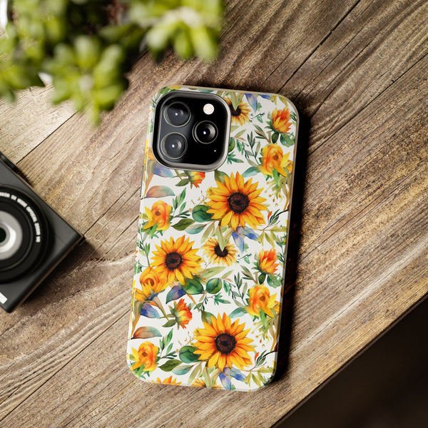 Sunflower Bliss Tough Phone Cases, iPhone case, sunflower