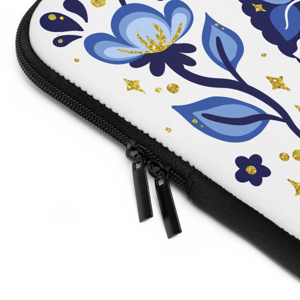 [Customize] Delft Blue Floral Laptop Sleeve - 10" / 13" /15"