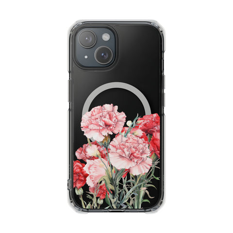 Carnation, birth month flower, January birth month flower MagSafe Clear Impact Cases
