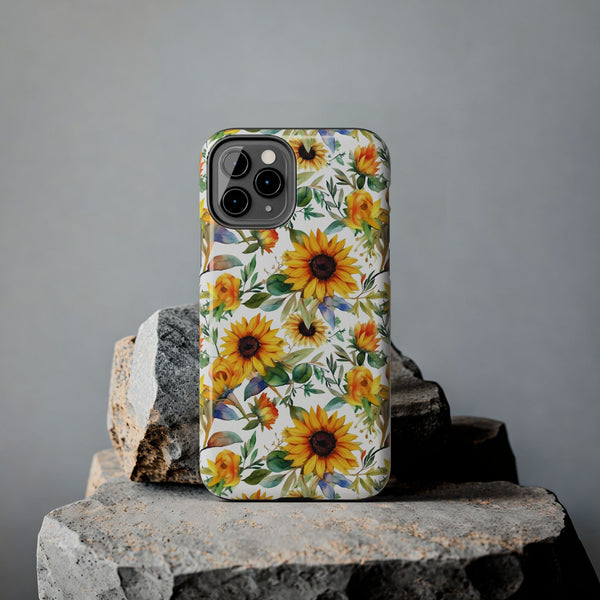 Sunflower Bliss Tough Phone Cases, iPhone case, sunflower