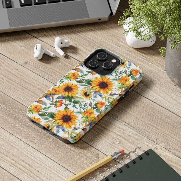 Sunflower Bliss Tough Phone Cases, iPhone case, sunflower