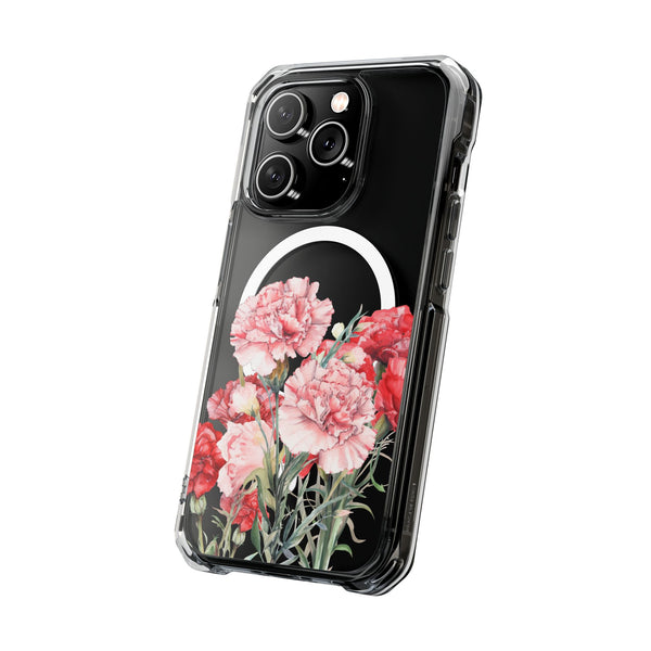 Carnation January birth month flower MagSafe Clear Impact Cases