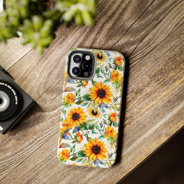 Sunflower Bliss Tough Phone Cases, iPhone case, sunflower