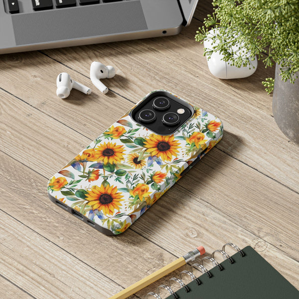 Sunflower Bliss Tough Phone Cases, iPhone case, sunflower