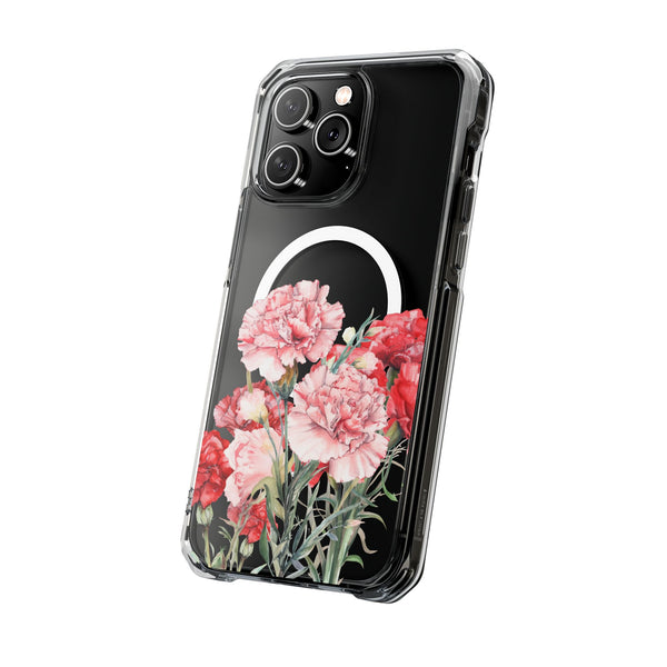 Carnation January birth month flower MagSafe Clear Impact Cases