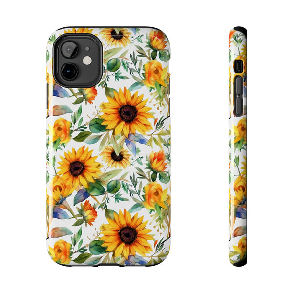 Sunflower Bliss Tough Phone Cases, iPhone case, sunflower