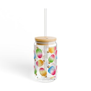Colorful Popsicle Sipper Glass, 16oz - Fun Drinkware for Summer Parties, Picnics, Birthdays, and Gift Ideas