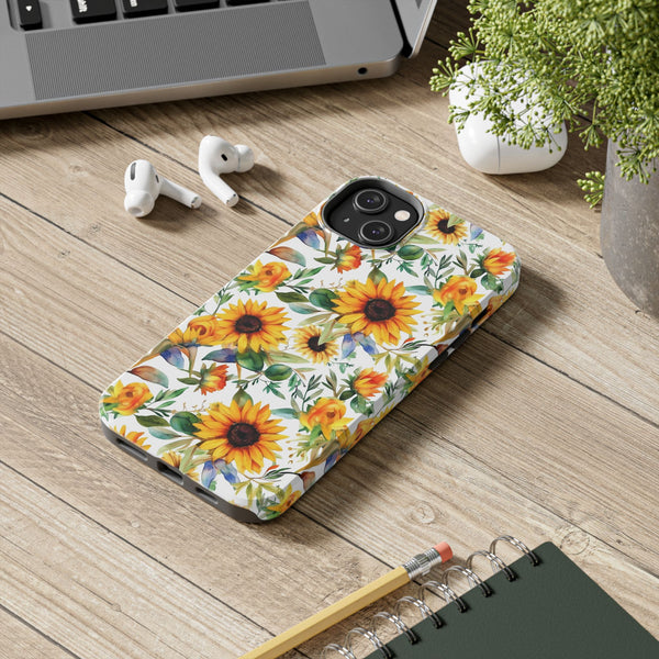 Sunflower Bliss Tough Phone Cases, iPhone case, sunflower