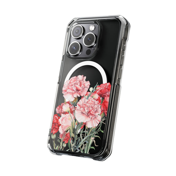 Carnation January birth month flower MagSafe Clear Impact Cases