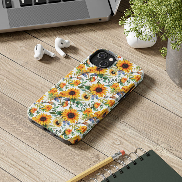 Sunflower Bliss Tough Phone Cases, iPhone case, sunflower