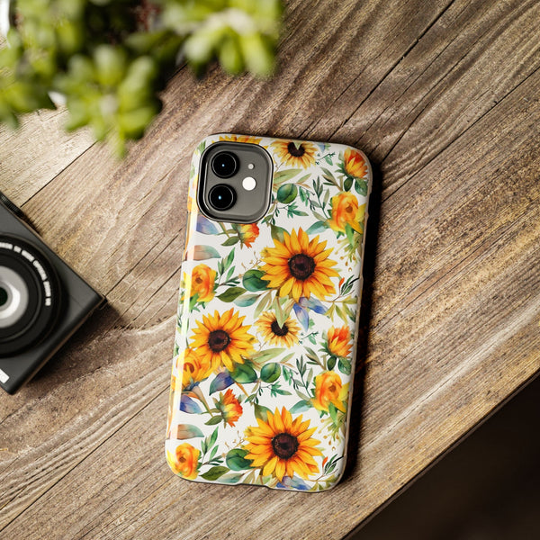 Sunflower Bliss Tough Phone Cases, iPhone case, sunflower