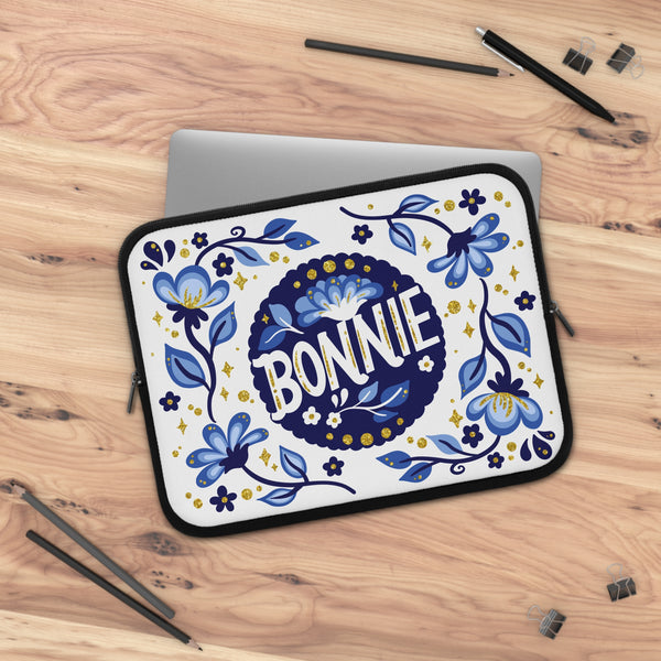 [Customize] Delft Blue Floral Laptop Sleeve - 10" / 13" /15"