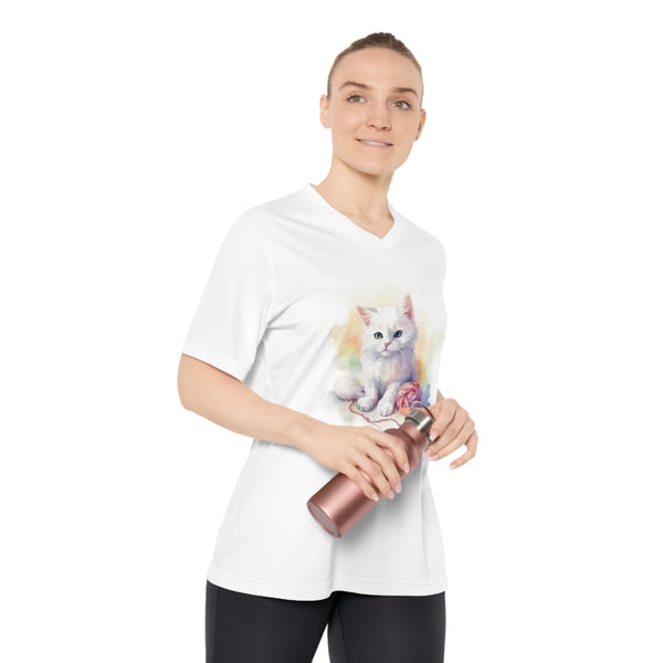 Meow-dorable Kitty Love Women's Performance V-Neck T-Shirt