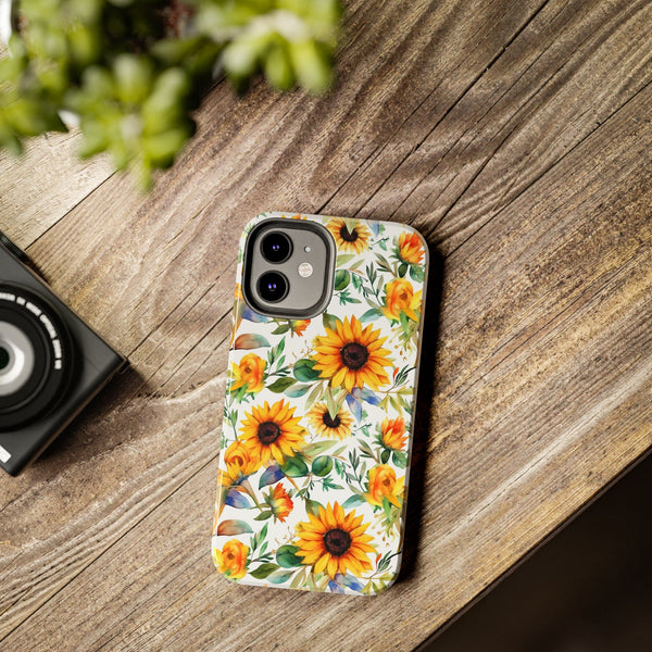 Sunflower Bliss Tough Phone Cases, iPhone case, sunflower