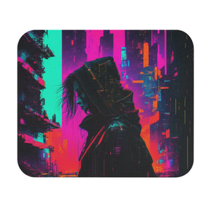 Neon Cyberpunk City Mouse Pad