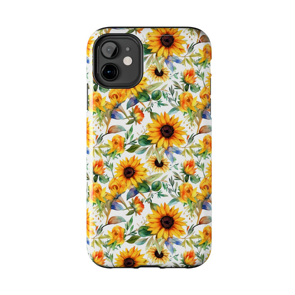 Sunflower Bliss Tough Phone Cases, iPhone case, sunflower