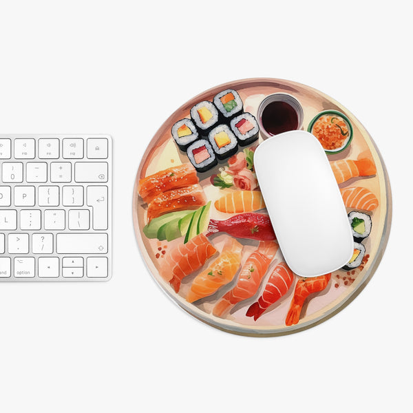 Sushi Feast Mouse Pad | Colorful Watercolor Design | Enhance Your Desk