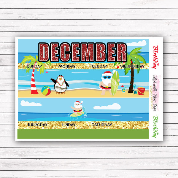 Summer Christmas - Monthly View Stickers