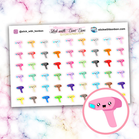 Kawaii Laser Hair Removal Icon Stickers
