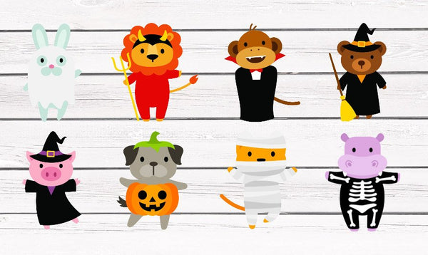 Halloween Dress-up Animals Stickers