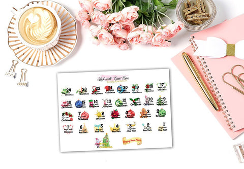 Christmas & New Year Countdown Stickers