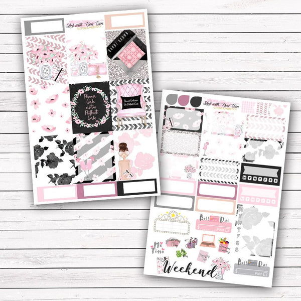 Pink Planner Girl- Vertical Weekly Kit