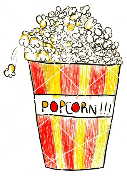 Hand drawn Popcorn Stickers
